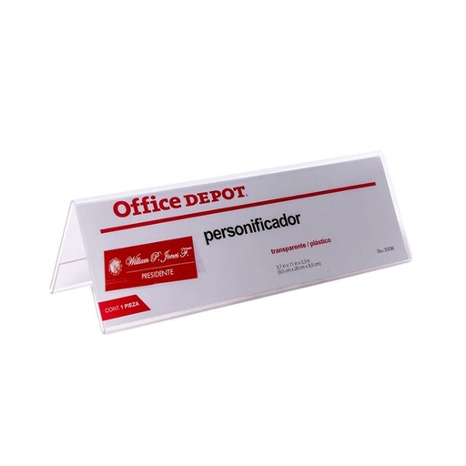 [56536] PERSONIFICADOR OFFICE DEPOT 56536, ACRILICO, TRANSPARENTE, MEDIDAS 15CM X 5CM    56536