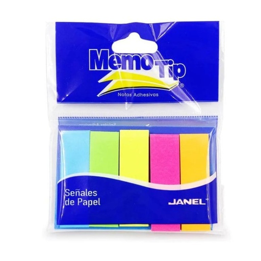 [6470504295] BANDERITAS JANEL MEMOTIP SEÑALES DE PAPEL 1.5CM X 5CM COLORES NEON   6470504295