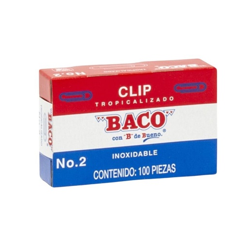 [7501174912005] CLIP BACO TROPICALIZADO METALICO NO.2 CON 100 PIEZAS   7501174912005