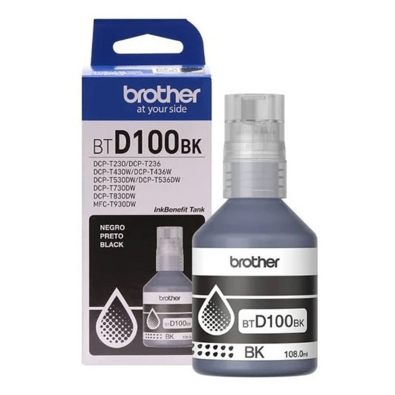 [BTD100BK] BOTELLA DE TINTA BROTHER BTD100BK NEGRO, RENDIMIENTO APROXIMADO 7,500 PÁGINAS, COMPATIBLE CON DCPT230, DCPT530DW, DCPT730DW, MFCT930DW BTD100BK
