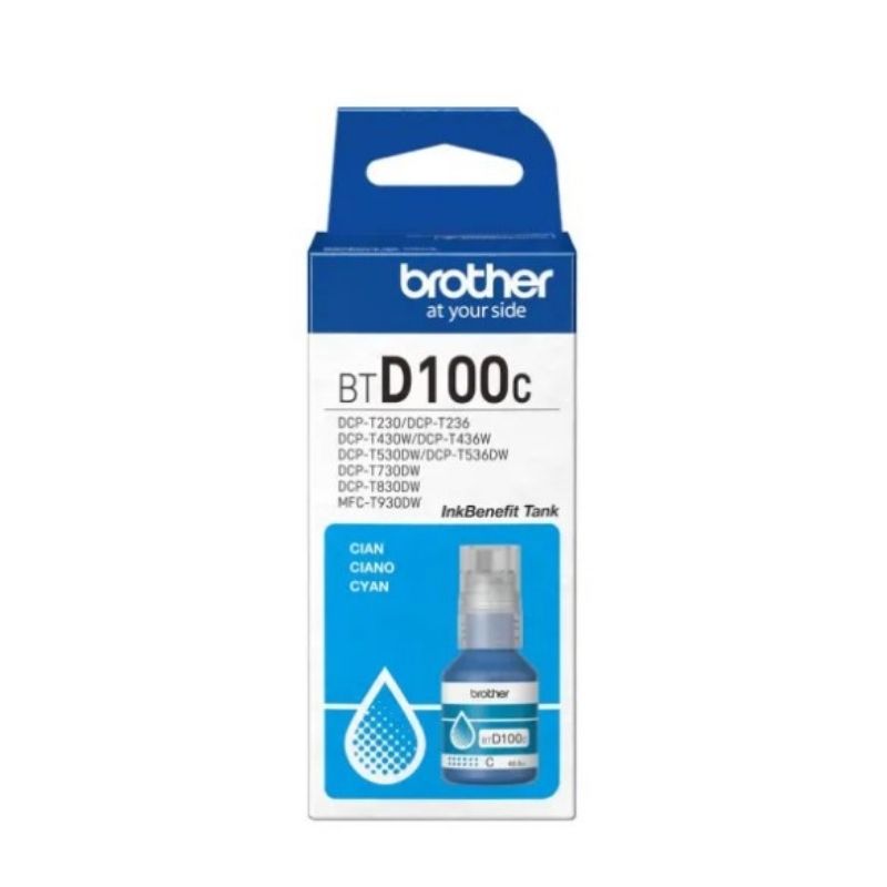 [BTD100C] BOTELLA DE TINTA BROTHER BTD100C CIAN, RENDIMIENTO APROXIMADO 5,000 PÁGINAS, COMPATIBLE CON DCPT230, DCPT530DW, DCPT730DW, MFCT930DW BTD100C