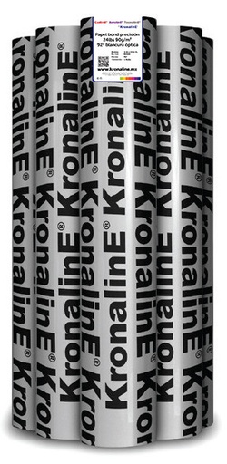 [BX406] ROLLO DE PAPEL KRONALINE MOD BX406 PRECISION PAPEL BOND PARA INK-JET Y DIBUJO N2" 24lb 90g/m2 92° BLANCURA 0.61X50 M BX406