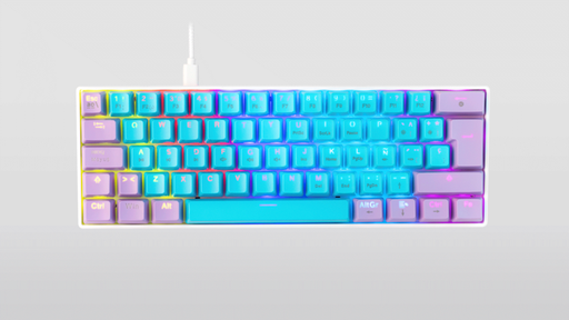 [CANDY BLUE 60-OC] TECLADO MECANICO OCELOT GAMING 60% COLOR WAY AZUL BASE DE ABS E ILUMINACION TIPO RGB, CANDY BLUE 60-OC