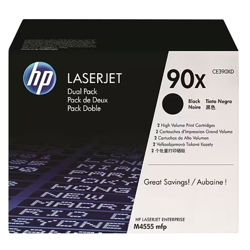 [CE390XD] TONER HP MOD 90X, DUAL PACK, SERIES LASERJET M4555MFP, COLOR NEGRO CE390XD