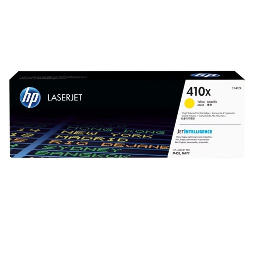 [CF412X] TONER HP MOD 410X, 5000 PAGINAS, SERIES LASERJET PRO M452/ M477, COLOR AMARILLO CF412X
