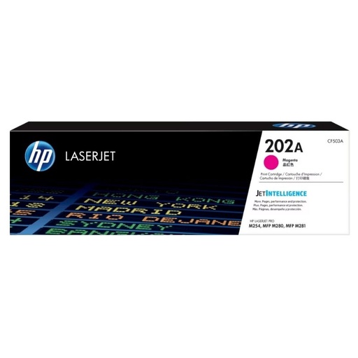 [CF503A] TONER HP MOD 202A, 1,300 PAGINAS, SERIES COLOR LASERJET PRO M254DW / M281FDW, COLOR MAGENTA CF503A
