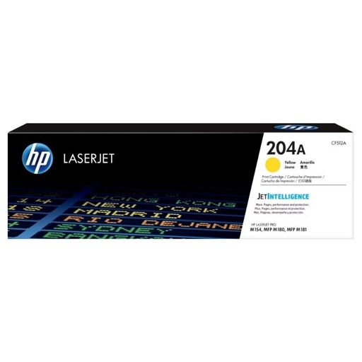 [CF512A] TONER HP MOD 204A, 900 PAGINAS, SERIES M180NW/ M154NW, COLOR AMARILLO CF512A