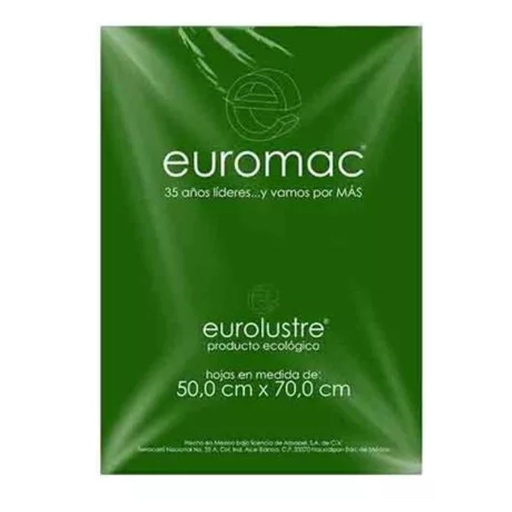 [EL0046] PAPEL LUSTRE EUROMAC VERDE BANDERA 50X70 25 HOJAS   EL0046