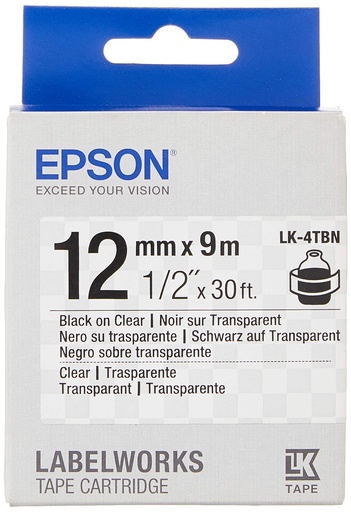 [LK-4TBN] CINTA EPSON MOD LK-4TBN LABELWORKS, MEDIDAS 19MM X 9M, COLOR NEGRO/BLANCO LK-4TBN