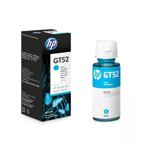 [M0H54AL] TINTA HP MOD GT52, SERIES DESKJET GT 5820, BASADA EN COLORANTES, HASTA 8,000 PAGINAS, COLOR CYAN M0H54AL