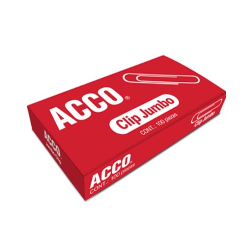 [P1700C] CLIP JUMBO ACCO P1700C CAPACIDAD HASTA 35 HOJAS FABRICADO CON ALAMBRE GALVANIZADO, MEDIDA: 50 MM, CAJA CON 100 PIEZAS    7501357017008