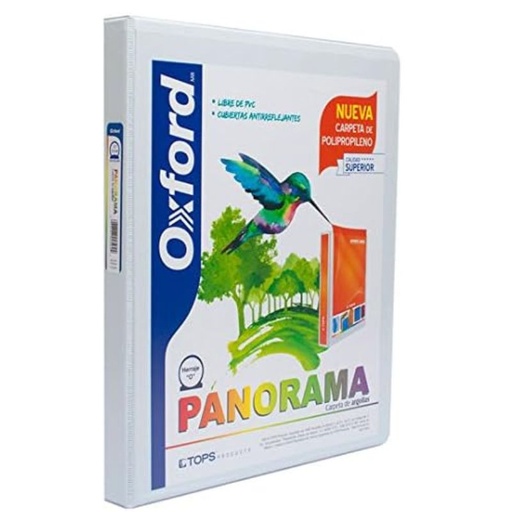 [PP01504] CARPETA OXFORD MOD PP01504 PANORAMA 1  1/2 PULGADAS DE VINIL BLANCA ECOLOGICA ARILLO EN O PP01504