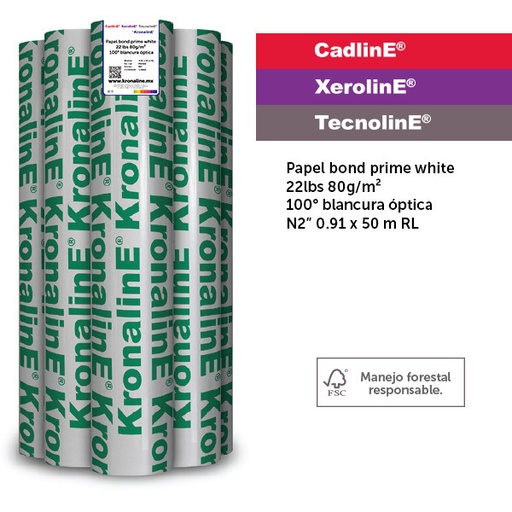 [PW450-1] ROLLO DE PAPEL KRONALINE MOD PW450 MEDIDAS 91X50 NUCLEO 2 PW450 (REMATE)