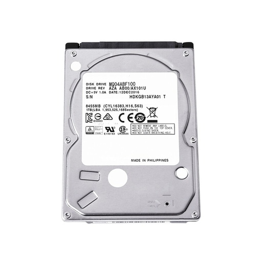 [R-MQ04ABF100] DISCO DURO INTERNO, TOSHIBA MOD. MQ04ABF100, 2.5 1TB / SATA3 / 6GB /S/ CACHE 128MB/5400RPM/7MM/P/NOTEBOOK / LAPTOP, R-MQ04ABF100