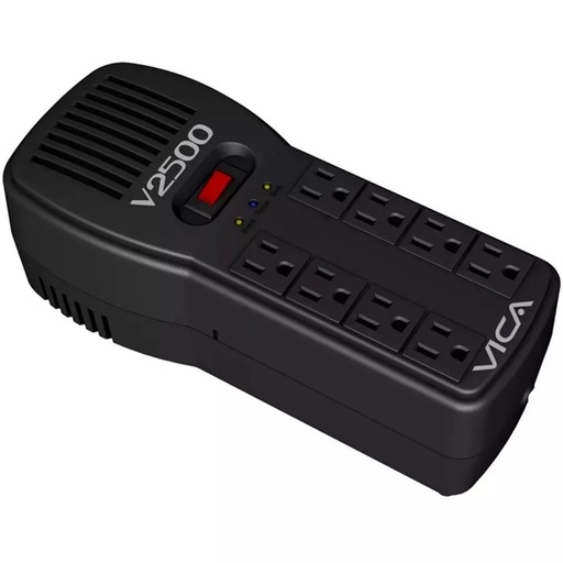 [V2500] REGULADOR VICA MOD V2500 SUPRESOR DE PICOS CAPACIDAD DE 2500 VA/1500W, 8 TOMAS REGULADAS V2500