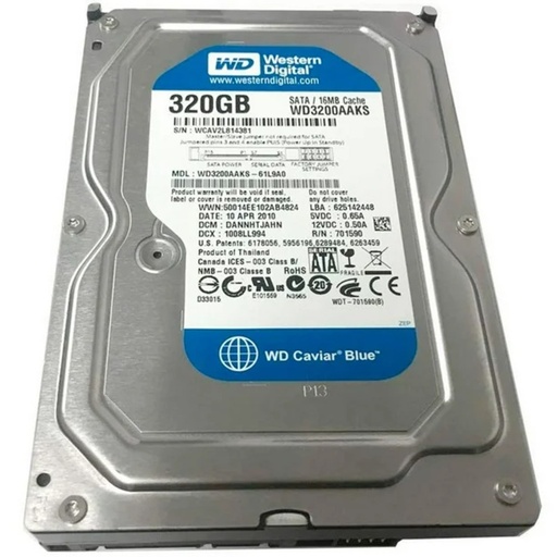 [WD3200AAJS] DISCO DURO INTERNO WESTERN DIGITAL MOD WD3200AAKS PARA COMPUTADORA 3.5", 320GB, 7200 RPM, 16MB CACHE, SATA 3.0GB/S  WD3200AAJS
