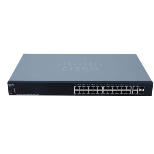 [R-SG250-26P-K9] SWITCH CISCO GIGABIT ETHERNET SG250-26P-K9-NA, 24 PUERTOS 10/100/1000MBPS + 2 PUERTOS SFP, 52 GBIT/S, 8000 ENTRADAS - ADMINISTRABLE   R-SG250-26P-K9