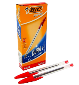 [7501014511030] BOLIGRAFO BIC MOD M250CR PUNTO MEDIANO TRANSPARENTE COLOR ROJO 7501014511030