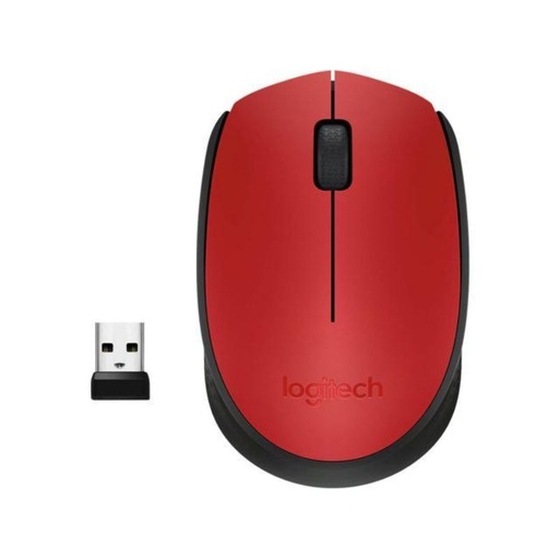 [910-004941]  MOUSE LOGITECH MOD M170 INALAMBRICO, RADIOFRECUENCIA, USB, RUEDA DE DESPLAZAMIENTO, SIMETRICO, COLOR ROJO 910-004941