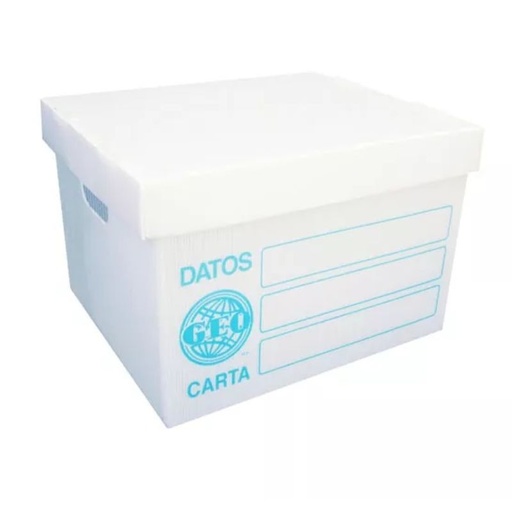 [GEO-CJA-26] CAJA GEO ARCHIVO PLASTICA CARTA MED. 36.5X31X25 CM, CALIBRE .3 MM POLIETILENO, COLOR BLANCO    GEO-CJA-26