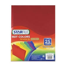 [PH0215] FOLDER STARFILE HOT COLORS TAMAÑO CARTA COLOR VINO PAQ C/25 PZAS, PH0215